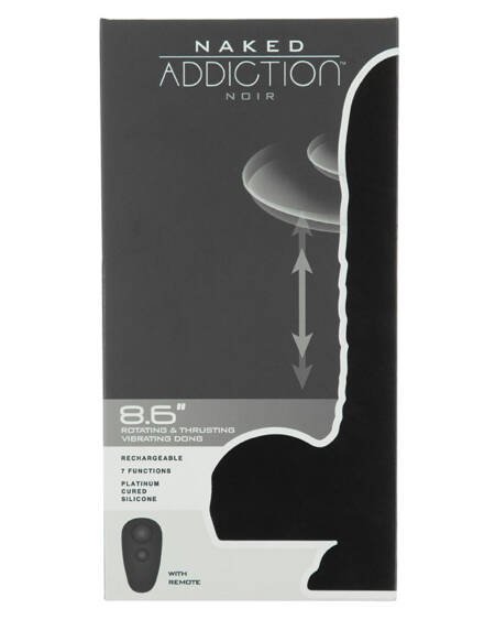 Naked Addiction Silicone Rotating & Thrusting Dildo-Noir 8.6