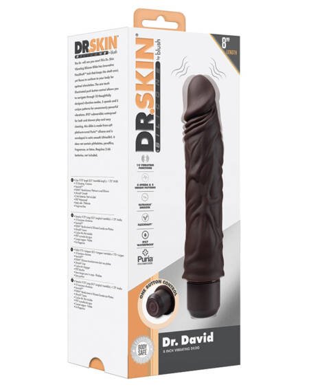 Dr. Skin Silicone Dr. David Vibrating Dildo-Brown 8