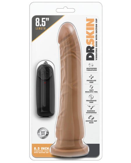 Dr. Skin Vibrating Cock-Mocha 8.5