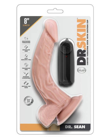 Dr. Skin Vibrating Cock with Suction Cup-Vanilla 8