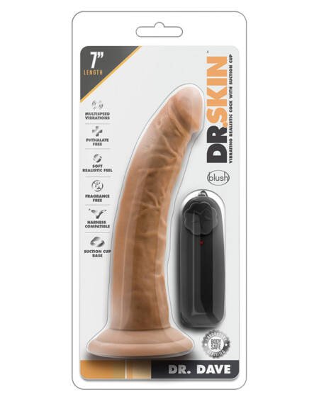 Dr. Skin Dr. Dave Vibrating Cock with Suction Cup-Mocha 7