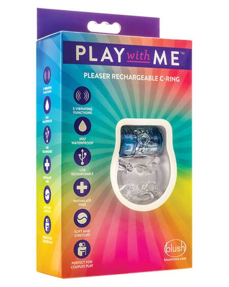 Play With Me Pleaser Rechargeable C-Ring-Blue