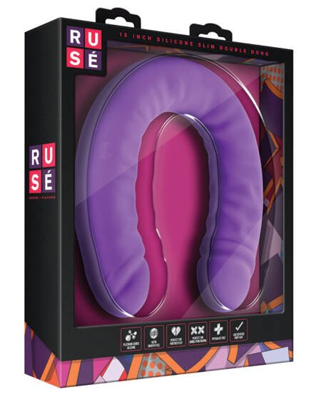 Ruse Silicone Slim Double Dong-Purple 18