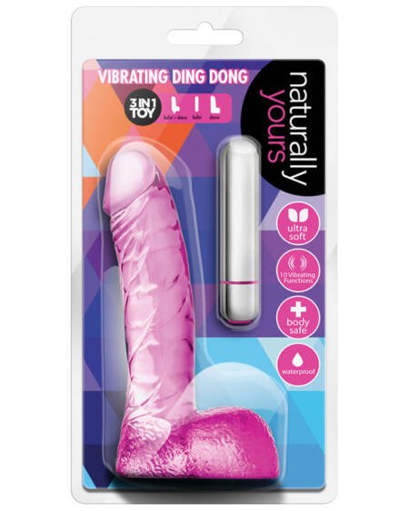 Naturally Yours Vibrating Ding Dong-Pink 6.5