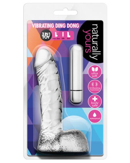 Naturally Yours Vibrating Ding Dong-Clear 6.5