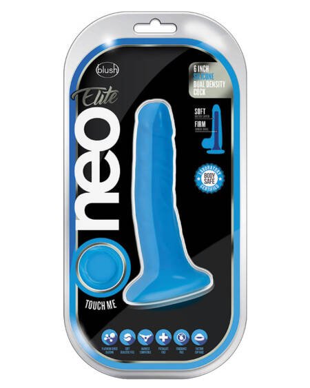 Neo Elite Silicone Dual Density Cock-Neon Blue 6