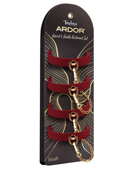 Temptasia Ardor Wrist & Ankle Restraints-Red
