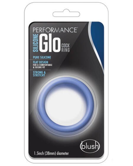 Performance Silicone Glo Cock Ring-Blue Glow