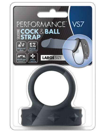 Performance VS7 Cock & Ball Strap Large-Black
