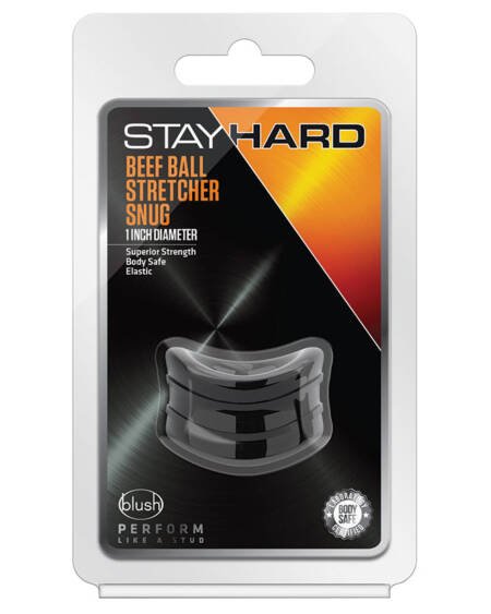 Stay Hard Beef Ball Stretcher Snug 1" Diameter-Black