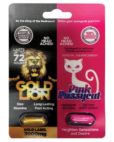 His & Hers Pink Pussycat/Gold Lion Single Pack