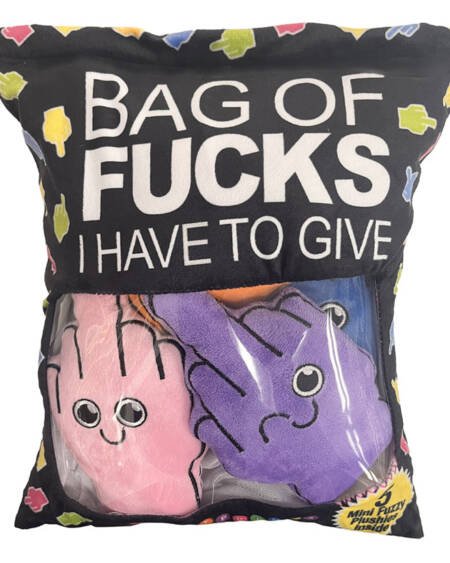 Bag of Fucks I Have To Give Plushy Pillow with 5 Fingers