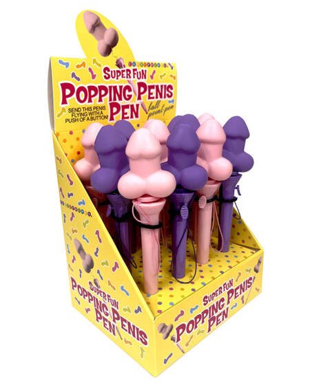 Super Fun Popping Penis Pen Display of 12