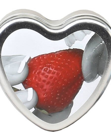 Earthly Body 4-in-1 Edible Heart Candle-Strawberry 4oz