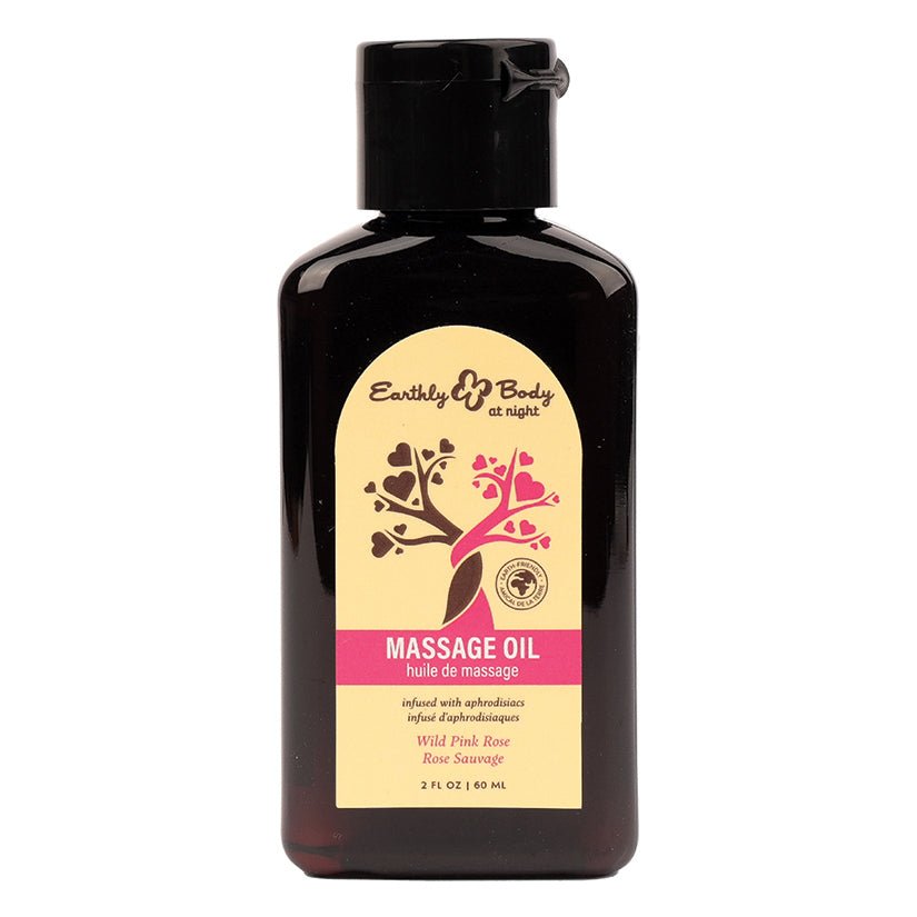 Earthly Body at Night Aphrodisiac Collection Massage Oil-Wild Pink Rose 2oz