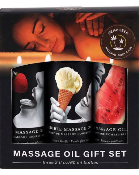 Earthly Body Edible Massage Oil Gift 2oz (Set of 3)