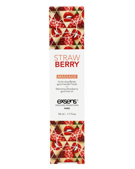 Exsens Warming Gourmet Massage Oil-Strawberry 1.7oz
