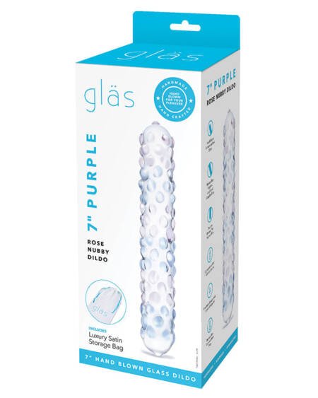 Glas Purple Rose Nubby Dildo