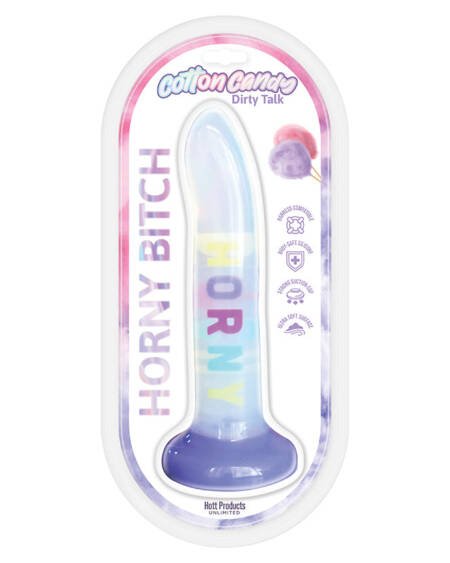 Cotton Candy Dirty Talk Horny Bitch Dildo 8"
