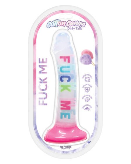 Cotton Candy Dirty Talk Fuck Me Dildo 8"