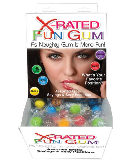 X-Rated Fun Gum Assorted with Saying Display of 144