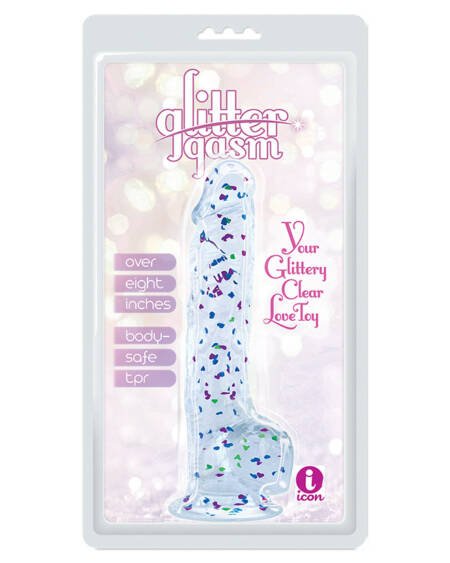 Glittergasm Dong-Blue and Green Swirl 8"
