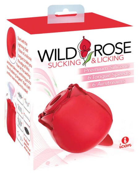 Wild Rose & Tongue Rechargeable Silicone Suction Vibrator