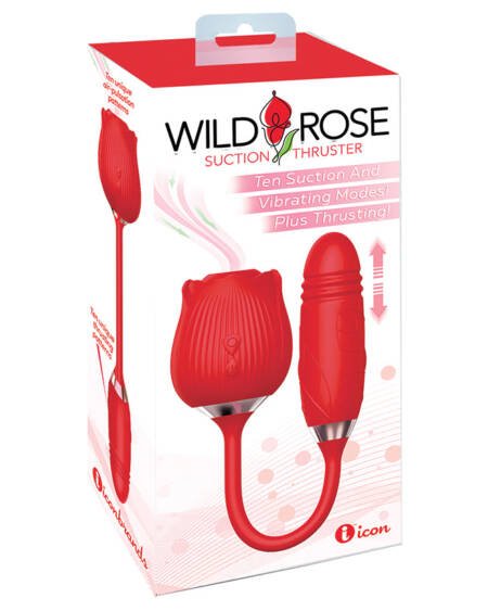 Wild Rose & Thruster Rechargeable Silicone Suction Vibrator