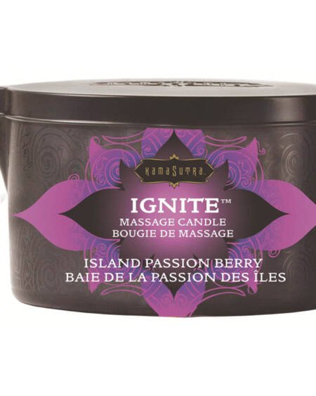 Kama Sutra Ignite Massage Candle-Island Passion Berry 6oz