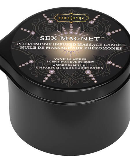 Kama Sutra Sex Magnet Massage Candle Vanilla Amber 2oz