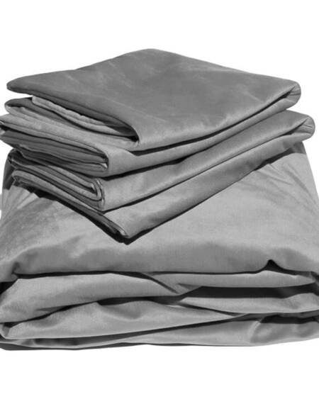 Liberator Fascinator Liquid Velvet Sheets-Q Grey