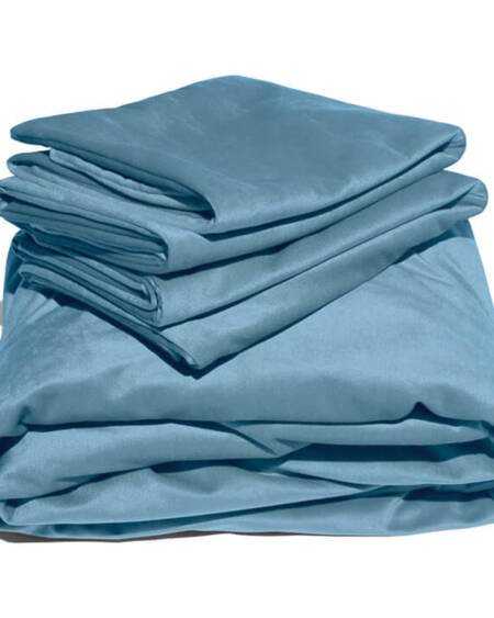 Liberator Fascinator Liquid Velvet Sheets-Q Cyan