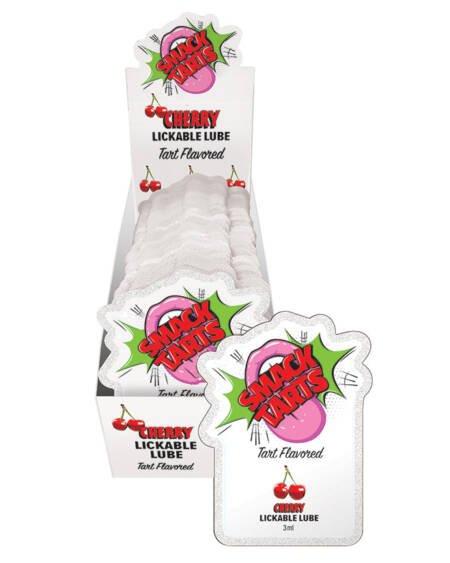 Smack Tarts Lickable Lube-Sour Cherry 3ml Pouch Display of 36