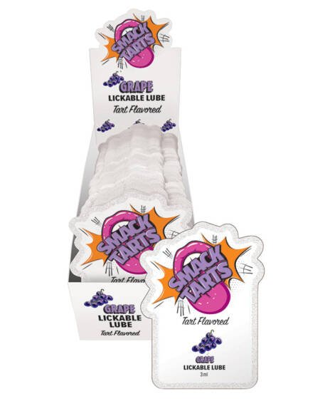 Smack Tarts Lickable Lube-Sour Grape 3ml Pouch Display of 36