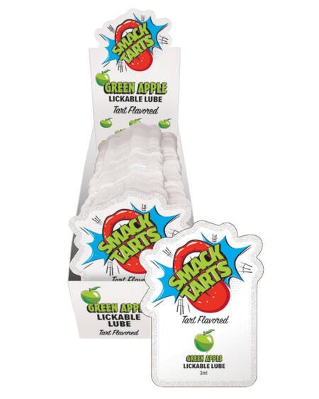 Smack Tarts Lickable Lube-Sour Green Apple 3ml Pouch Display of 36