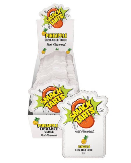 Smack Tarts Lickable Lube-Sour Pineapple 3ml Pouch Display of 36