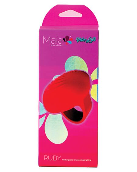 Maia Ruby Silicone Vibrating Finger Ri...