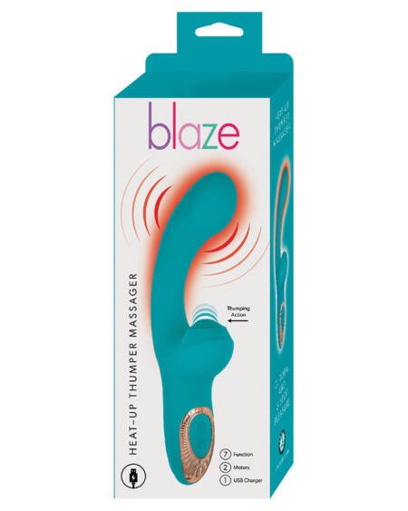Blaze Heat-Up Thumper Massager-Aqua