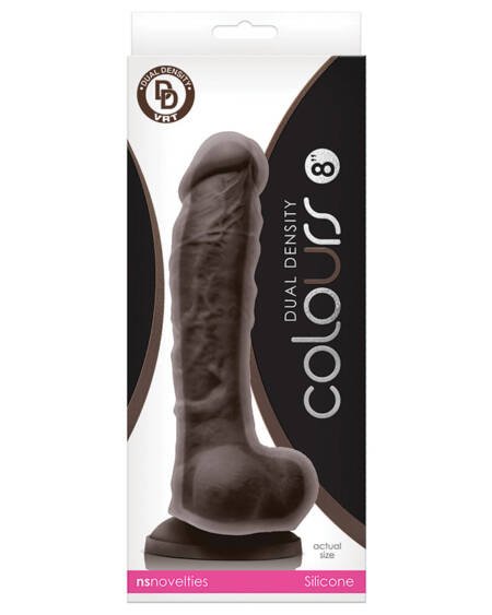 Colours Dual Density Dildo-Dark Brown 8