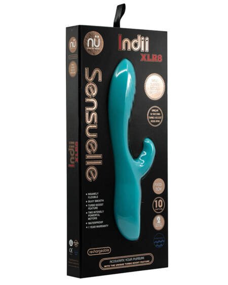 Sensuelle Indii XLR8 Flexible Dual Stimulator-Electric Blue