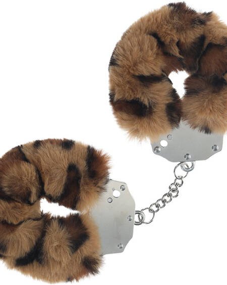 Ouch Heavy Duty Fluffy Handcuffs-Leopard