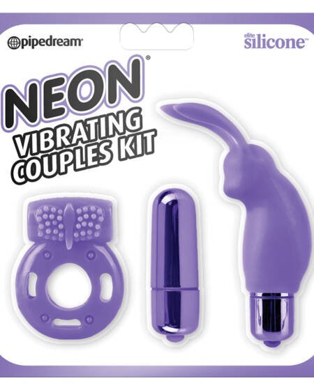 Neon Vibrating Couples Kit-Purple