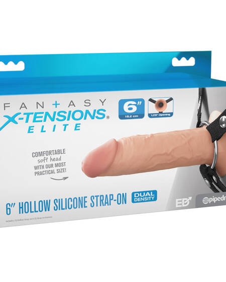 Fantasy X-Tensions Elite Silicone Hollow Strap On-Light 6"
