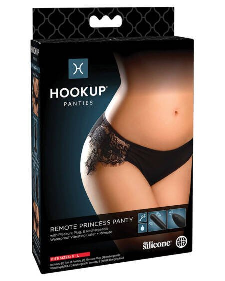 Hookup Panties Remote Princess Panty-Black S-L