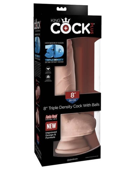 King Cock Plus Triple Density Fat Cock with Balls-Light 8