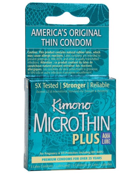 Kimono MicroThin Plus Aqua Lube (3 Pack)