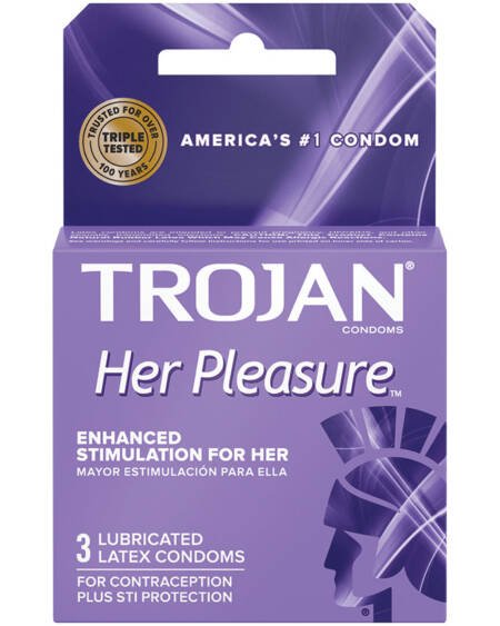 Trojan Her Pleasure Sensations Condoms (3 Pack)