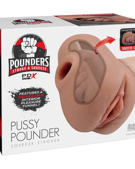 PDX Plus Pussy Pounder Squeeze Stroker-Brown