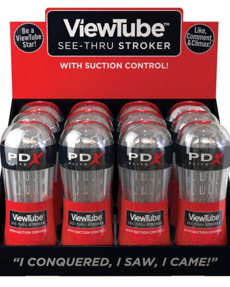 PDX Elite ViewTube Stroker Display (12 Pcs)-Clear