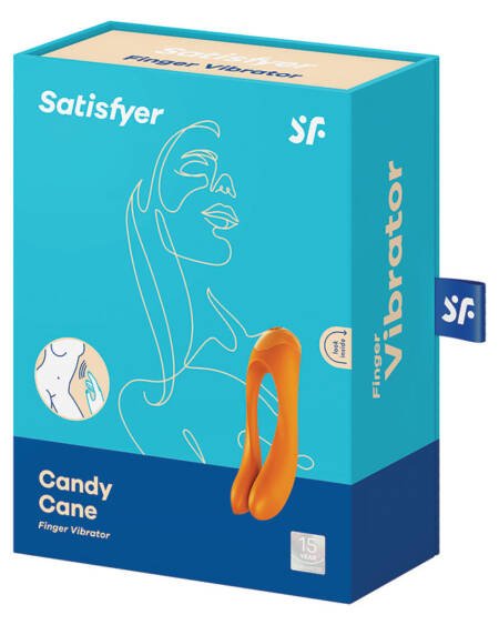 Satisfyer Candy Cane Finger Vibrator-Orange